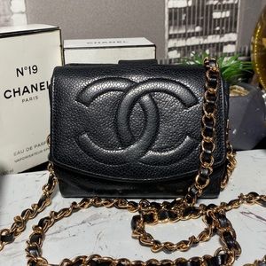 Authentic Chanel Cavier Wallet on a Chain